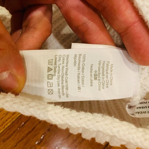 Vintage 90's J. Crew Irish Aran Fisherman Sweater White Cable Knit Turtleneck - Picture 7 of 16